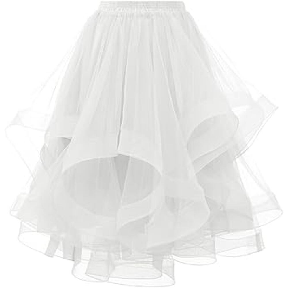 DRESSTELLS Tulle Skirts for Women, A Line Elastic Waist